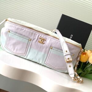 Chanel Pastel Shoulder Bag with Gold Accents
